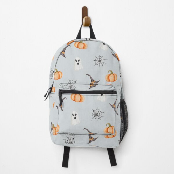 Item preview, Cute Watercolor Pumpkins and Ghosts Light Grey Halloween Pattern designed and sold by svitlaarty.