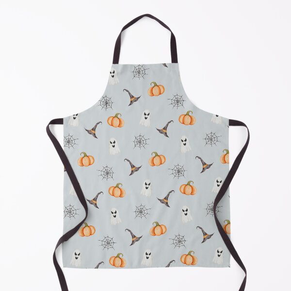 Item preview, Cute Watercolor Pumpkins and Ghosts Light Grey Halloween Pattern designed and sold by svitlaarty.