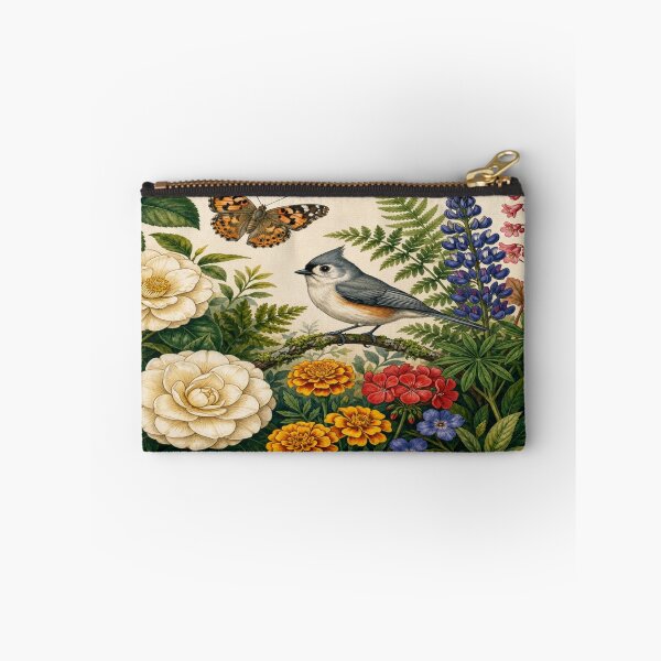 Item preview, Tufted Titmouse And Butterfly Botanical Garden designed and sold by GameCraftedShop.