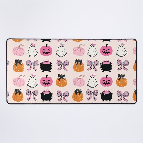 Item preview, Cute Pink Halloween Seamless Pattern – Ghost, Pumpkin, Bow & Cauldron, Kawaii Autumn Design designed and sold by BigDigital.