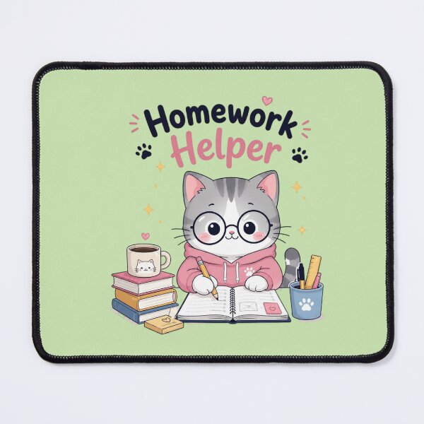 Item preview, Homework Helper Cute Study Cat Mascot | Kawaii Student Aesthetic Cartoon | School & Study Motivation Sticker designed and sold by Sanika arts .