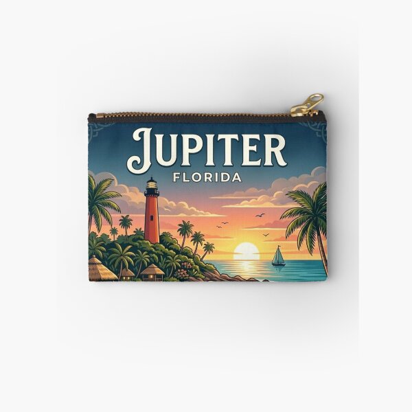 Item preview, Vintage Jupiter Florida Travel Poster | Jupiter Inlet Lighthouse Coastal Art designed and sold by Mathias Yakubu Design.