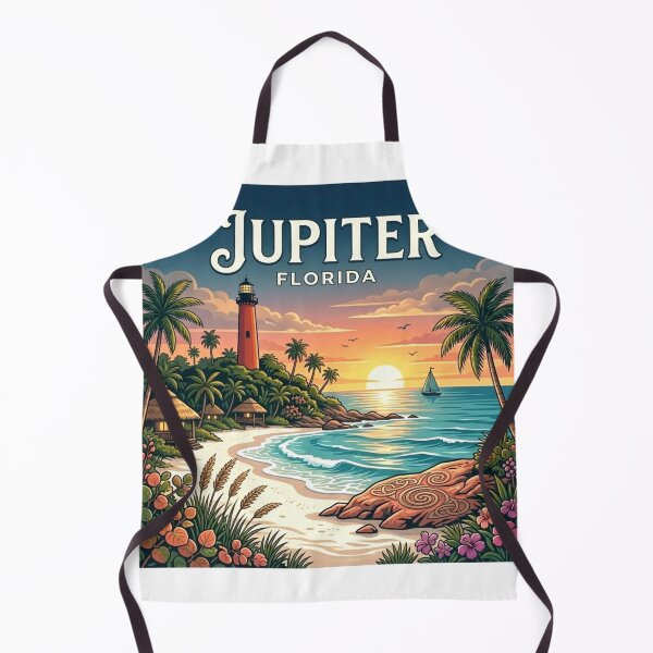 Item preview, Vintage Jupiter Florida Travel Poster | Jupiter Inlet Lighthouse Coastal Art designed and sold by Mathias Yakubu Design.