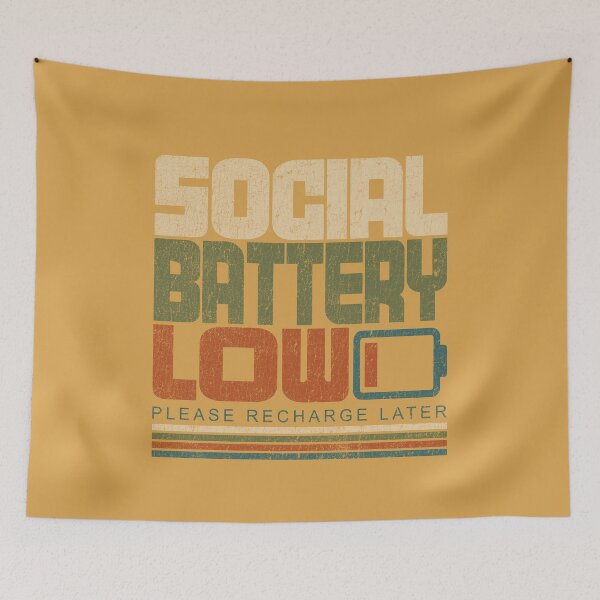 Item preview, Social Battery Low Funny Introvert designed and sold by LockjowArt.