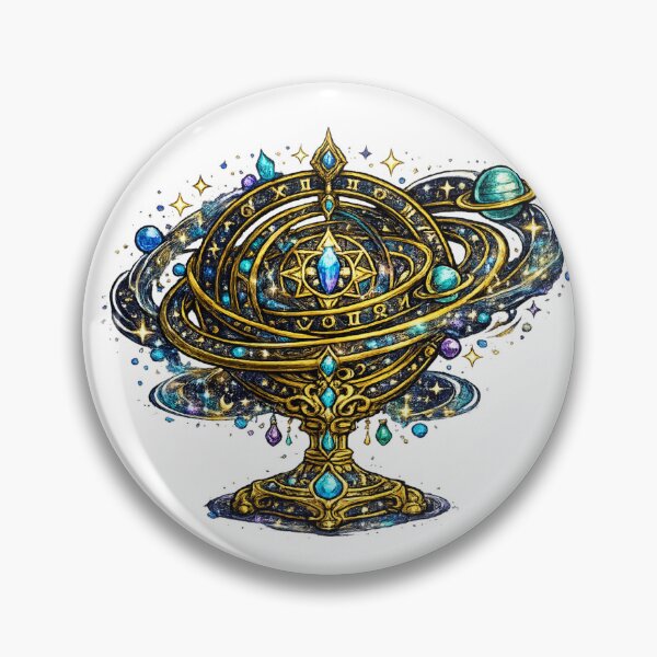Item preview, Celestial Zodiac Armillary Sphere | Cosmic Astrology Orb | Fantasy Galaxy Art designed and sold by irfanshikh.