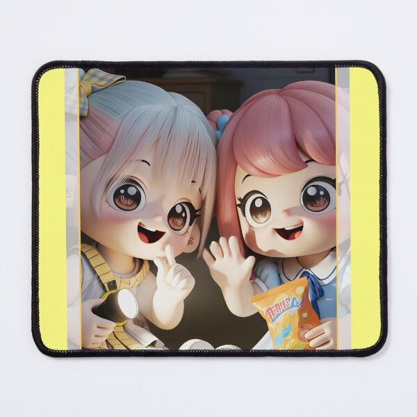 Item preview, Cute Kawaii Plushie Best Friends Sleepover Art - Midnight Snack designed and sold by Nicole_83.