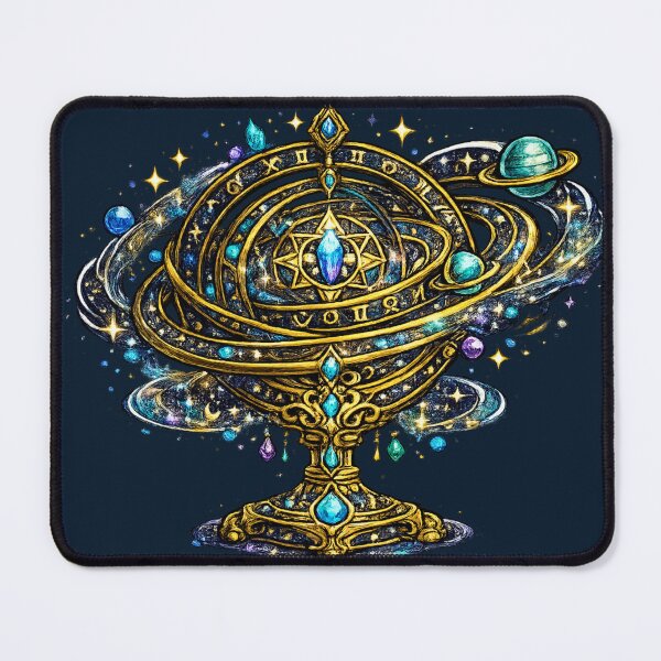 Item preview, Celestial Zodiac Armillary Sphere | Cosmic Astrology Orb | Fantasy Galaxy Art designed and sold by irfanshikh.
