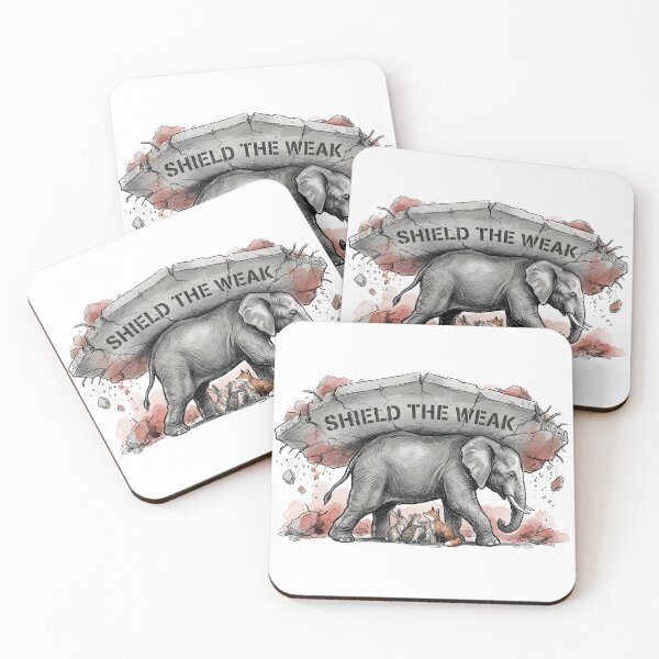 Item preview, Shield The Weak - Guardian Elephant Illustration designed and sold by SoulPT.
