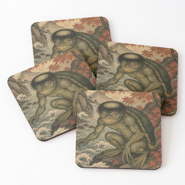 Item preview, Japanese River Monster Kappa in Autumn Ukiyo-e Style designed and sold by vekotpu.