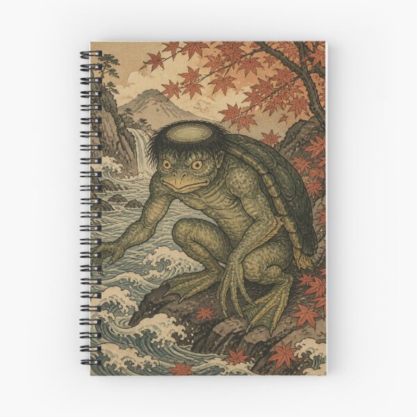 Item preview, Japanese River Monster Kappa in Autumn Ukiyo-e Style designed and sold by vekotpu.