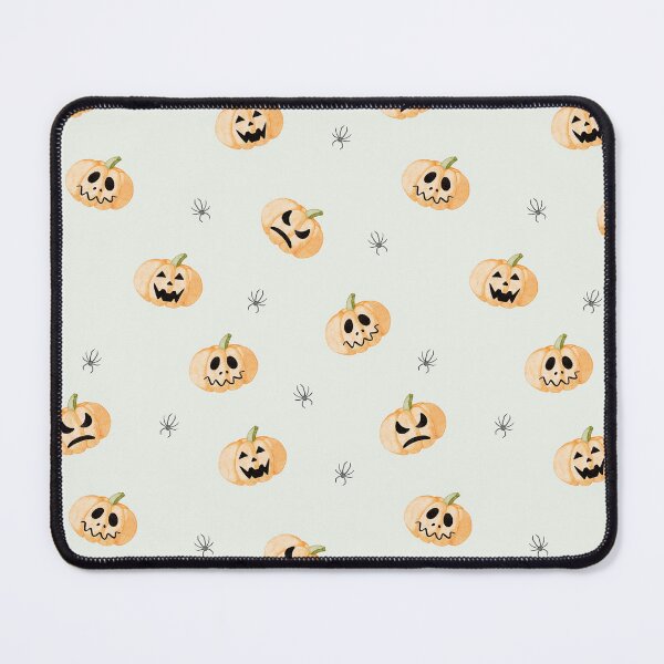 Item preview, Cute Watercolor Jack-o'-Lanterns and Spiders Sage Green Pattern designed and sold by svitlaarty.
