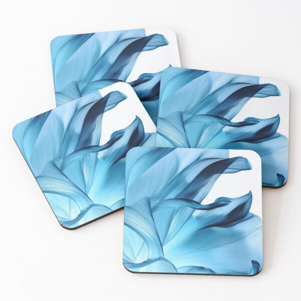 Item preview, Blue Translucent Silk Waves Flowing Organic Petals Abstract designed and sold by LYAN-STORE.