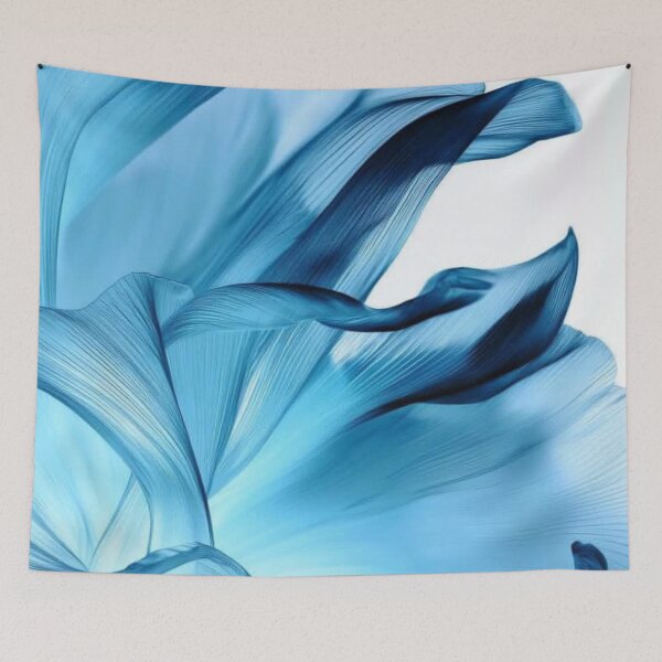 Item preview, Blue Translucent Silk Waves Flowing Organic Petals Abstract designed and sold by LYAN-STORE.
