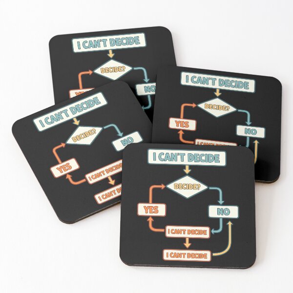 Item preview, I Can't Decide Funny Decision Flowchart Graphic designed and sold by TeeTimeTreasure.