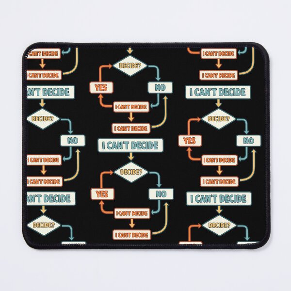 Item preview, I Can't Decide Funny Decision Flowchart Graphic designed and sold by TeeTimeTreasure.