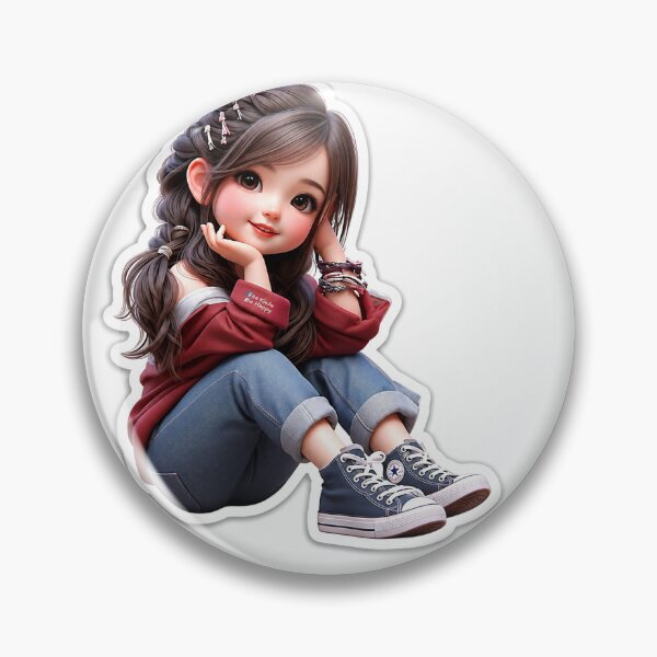 Item preview, Adorable Anime Girl Maroon Jacket Sneakers Illustration designed and sold by DKSH1234.