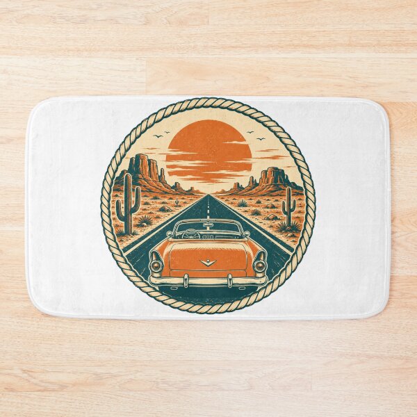 Item preview, Vintage Desert Highway Convertible Sunset Badge designed and sold by Piising.