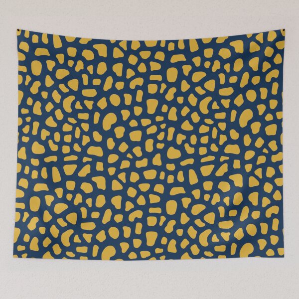 Item preview, Navy Blue & Mustard Terrazzo Pattern | Modern Abstract Seamless Design designed and sold by Pickachoo.