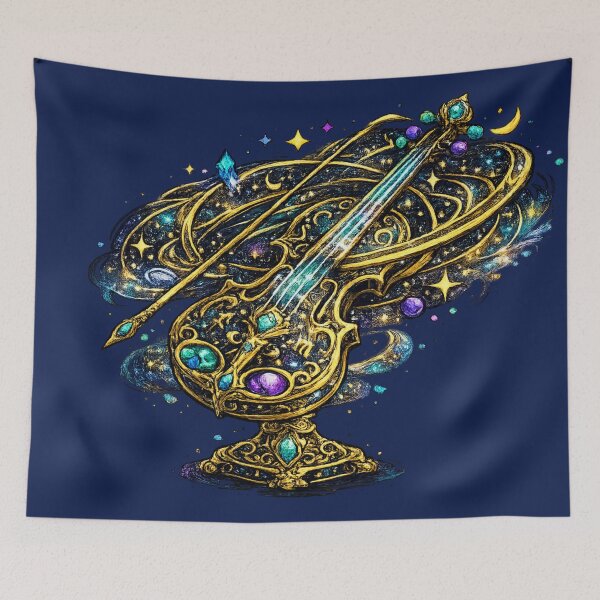 Item preview, Cosmic Fantasy Violin | Celestial Galaxy Instrument | Mystical Music Art designed and sold by irfanshikh.