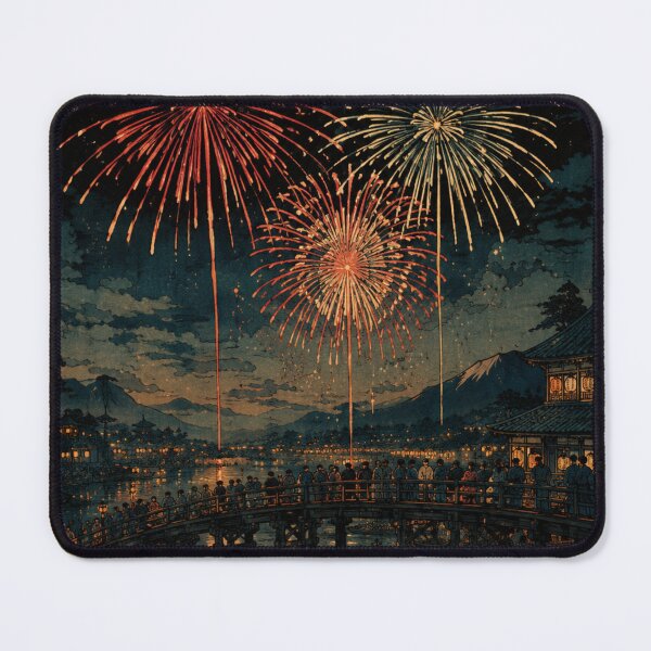 Item preview, Fireworks Over Japanese Lake designed and sold by Silent Japan Studio.