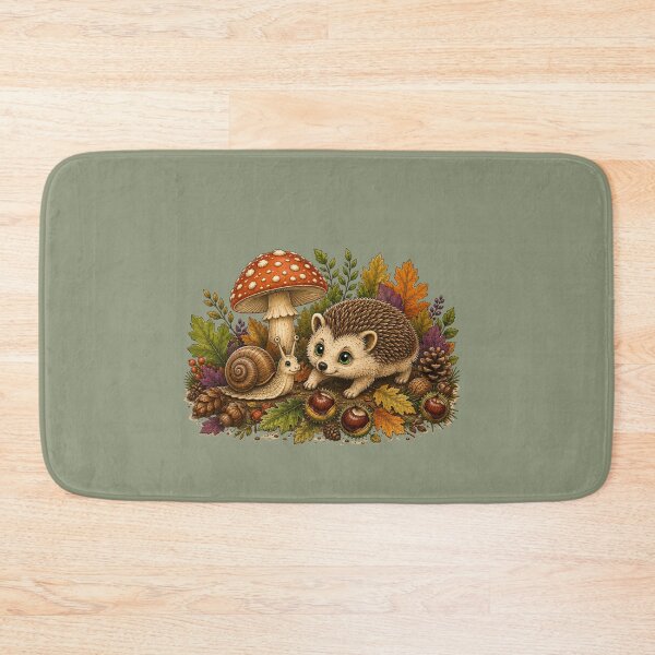 Item preview, Woodland Friends – Hedgehog, Snail & Autumn Mushroom designed and sold by Aimetoi.