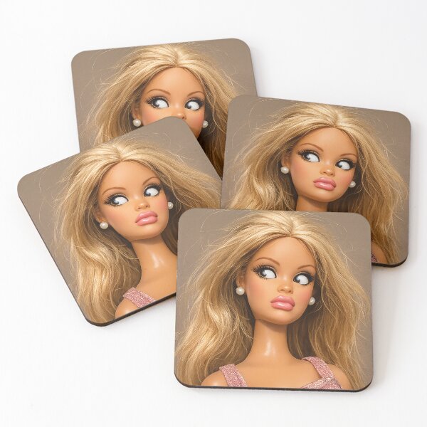 Item preview, Funny Cross Eyed Blonde Doll Derp Meme designed and sold by Devilians92.