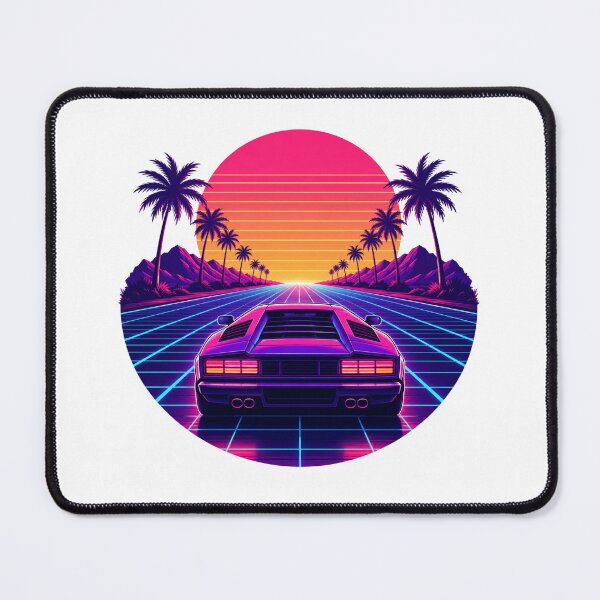Item preview, Retrowave Synthwave Grid Highway & Supercar Sunset designed and sold by Piising.