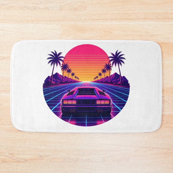 Item preview, Retrowave Synthwave Grid Highway & Supercar Sunset designed and sold by Piising.