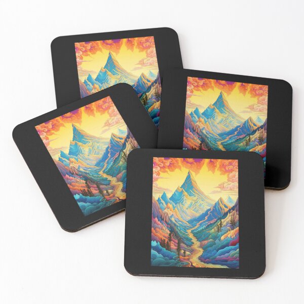 Item preview, Dramatic Mountain Peak Sunset Silhouette Vector Landscape designed and sold by AmetheaVex.