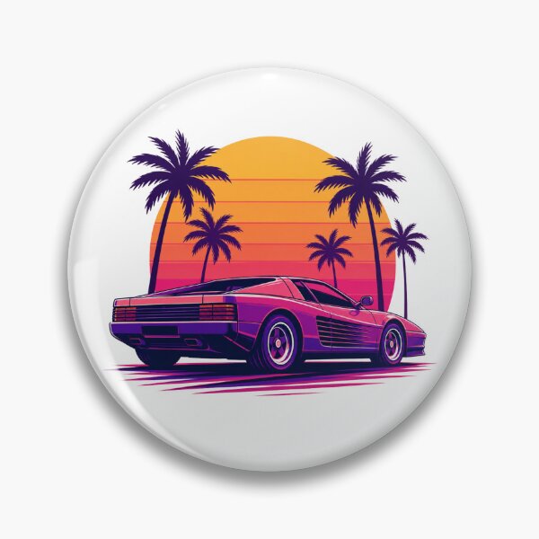 Item preview, 80s Outrun Sports Car Palm Tree Sunset designed and sold by Piising.