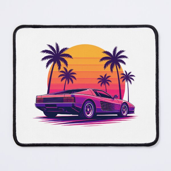 Item preview, 80s Outrun Sports Car Palm Tree Sunset designed and sold by Piising.