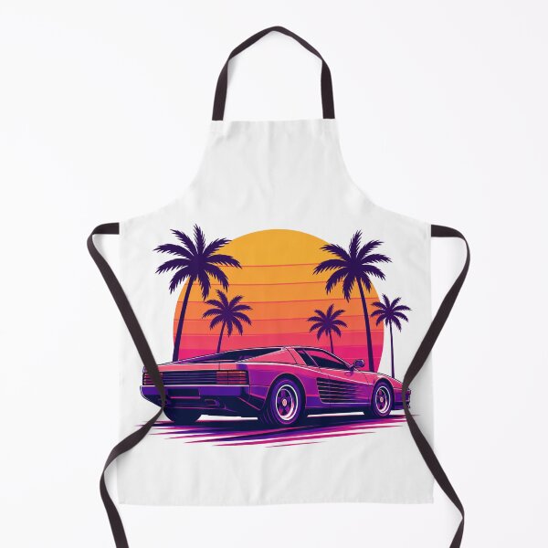 Item preview, 80s Outrun Sports Car Palm Tree Sunset designed and sold by Piising.