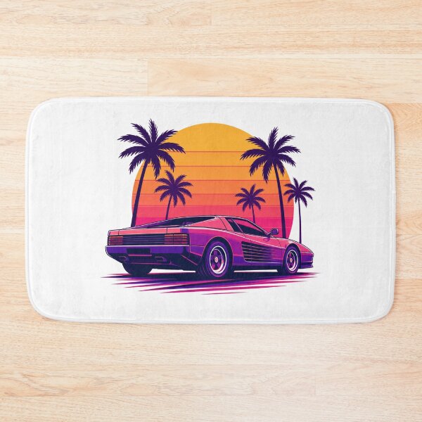 Item preview, 80s Outrun Sports Car Palm Tree Sunset designed and sold by Piising.
