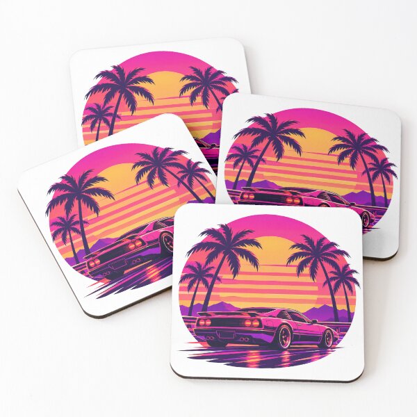 Item preview, Retro Synthwave Sunset Drive Sports Car designed and sold by Piising.