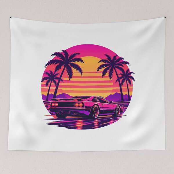 Item preview, Retro Synthwave Sunset Drive Sports Car designed and sold by Piising.
