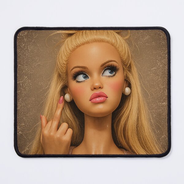 Item preview, Sassy Blonde Doll Eye Roll Middle Finger Meme designed and sold by Devilians92.