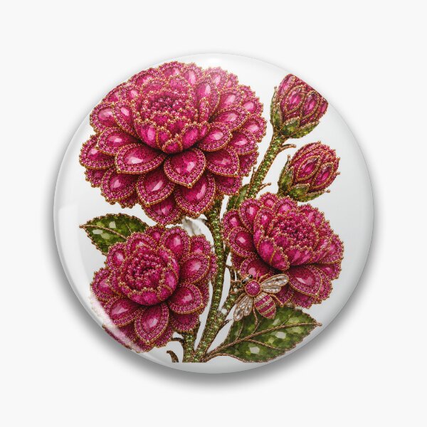 Item preview, CRYSTAL CYCLAMEN ZINNIA FLOWERS  designed and sold by wordspixies.