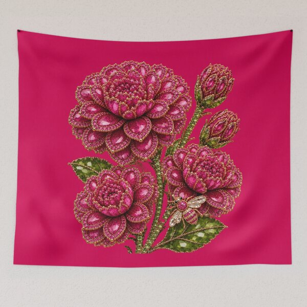 Item preview, CRYSTAL CYCLAMEN ZINNIA FLOWERS  designed and sold by wordspixies.