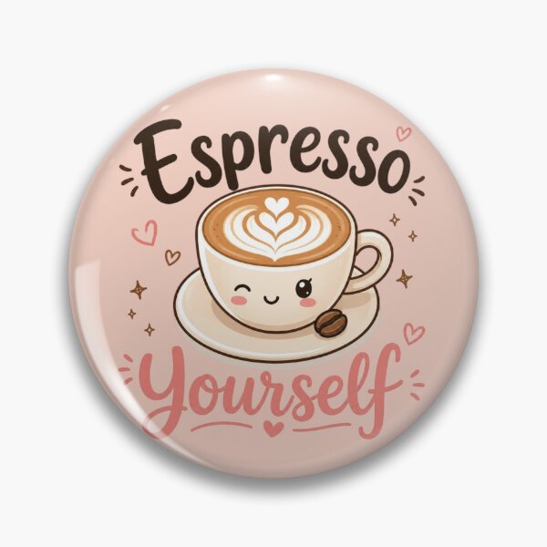 Item preview, Espresso Yourself Cute Latte Art Coffee Lover Kawaii Aesthetic Funny Cafe Quote Sticker designed and sold by Sanika arts .