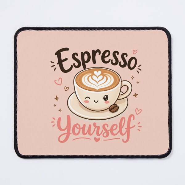 Item preview, Espresso Yourself Cute Latte Art Coffee Lover Kawaii Aesthetic Funny Cafe Quote Sticker designed and sold by Sanika arts .
