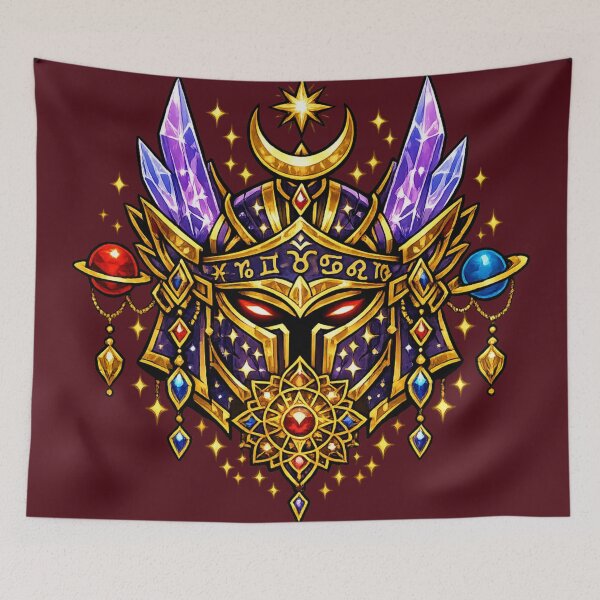 Item preview, Celestial Zodiac Mask | Mystic Cosmic Guardian | Fantasy Astrology Art designed and sold by irfanshikh.