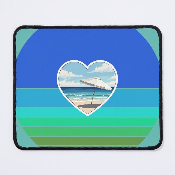 Item preview, Retro Beach and Beach Umbrella in Beachy Coastal Heart designed and sold by Beachy.