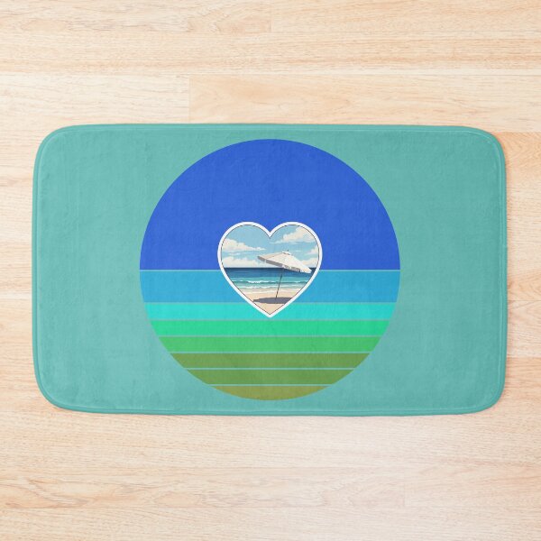 Item preview, Retro Beach and Beach Umbrella in Beachy Coastal Heart designed and sold by Beachy.