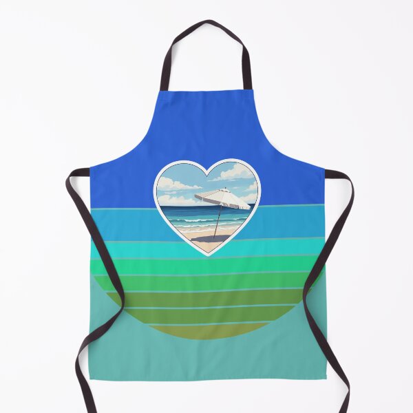 Item preview, Retro Beach and Beach Umbrella in Beachy Coastal Heart designed and sold by Beachy.