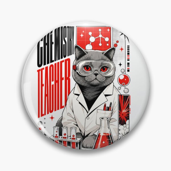Item preview, Chemistry Teacher British Shorthair Cat Graphic Poster T-Shirt | Funny Science Professor Cat STEM Teacher Gift Modern Red Black Art designed and sold by illeN-Art-World.