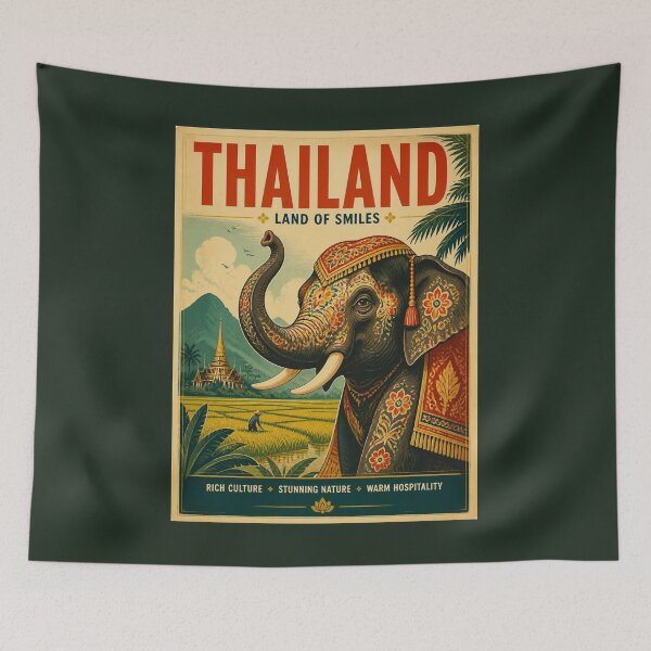 Item preview, Vintage Thailand Poster designed and sold by GoodOldVintage.