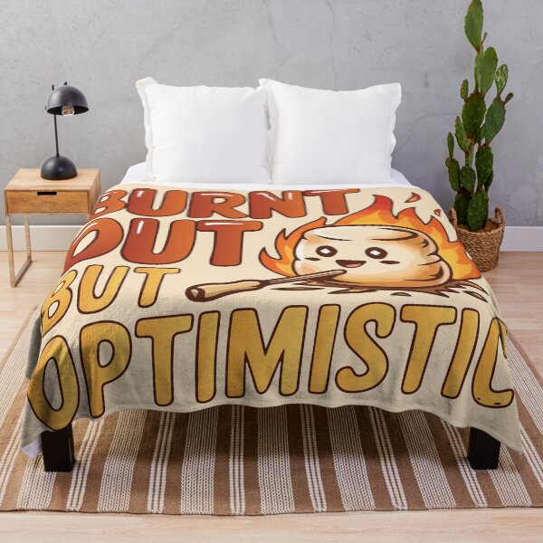 Item preview, Burnt Out But Optimistic Funny Marshmallow on Fire designed and sold by BrownHorse90s.