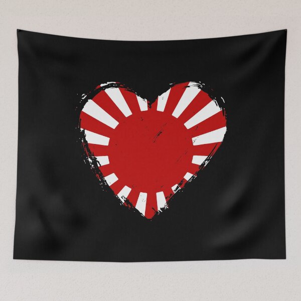 Item preview, Distressed Rising Sun Flag Heart RS designed and sold by shitpostee.