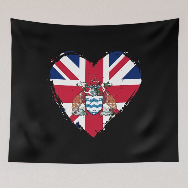 Item preview, Distressed Ascension Island Flag Heart SH-AC designed and sold by shitpostee.
