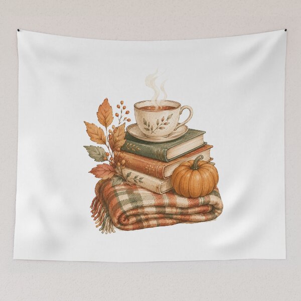 Item preview, Autumn Reading Nook Cozy Fall Book Lover Art designed and sold by DreamelleStudio.